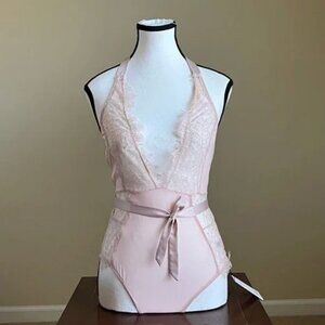 Bluebella -  Amelie Bodysuit in Rose Dust - Sheer Lingerie - Medium